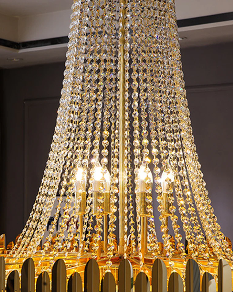 WOMO Tiered Gold Crystal Chandelier-WM2207 - Image 27