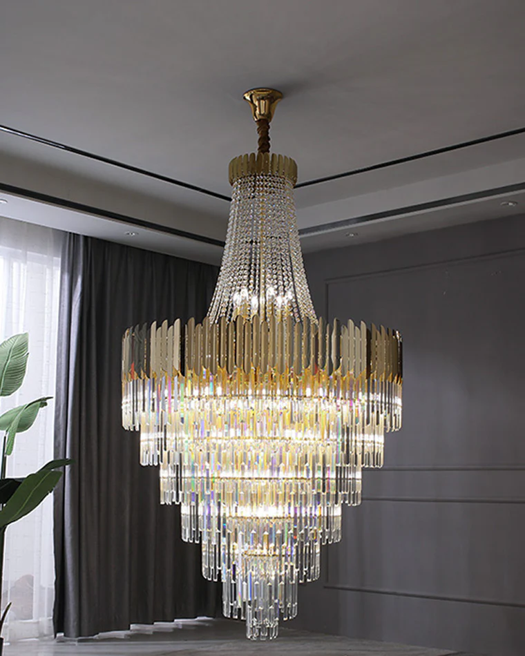 WOMO Tiered Gold Crystal Chandelier-WM2207 - Image 3