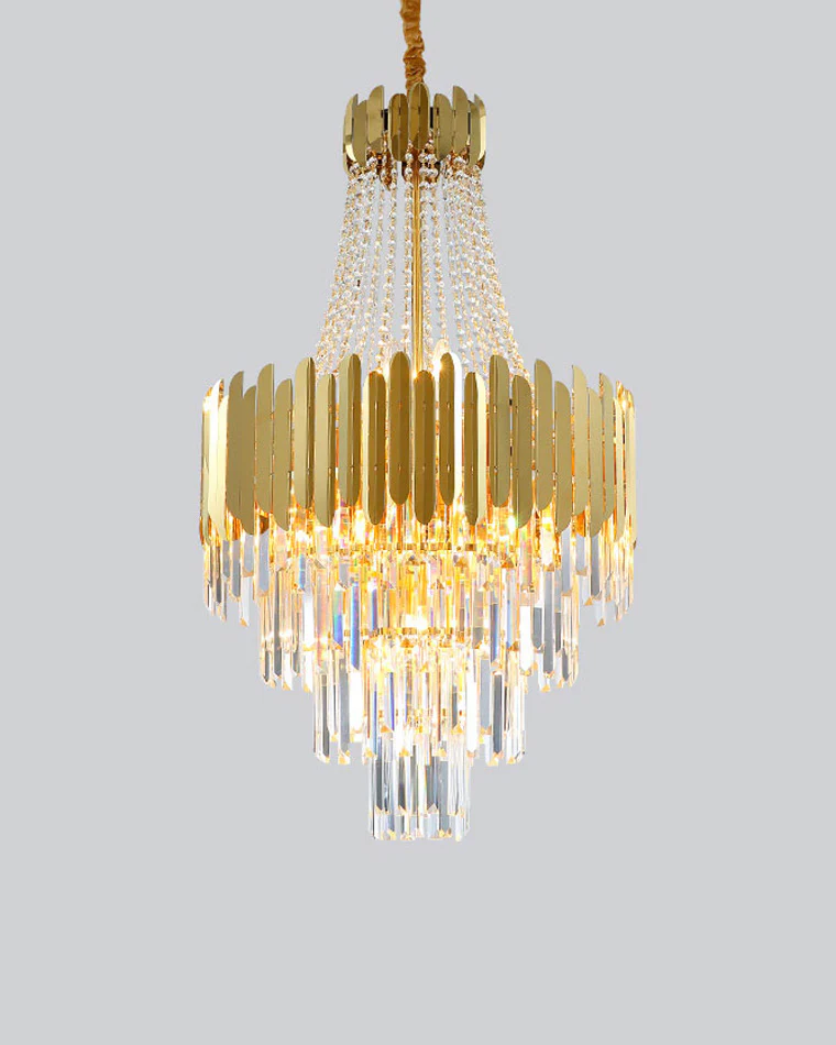 WOMO Tiered Gold Crystal Chandelier-WM2207 - Image 34