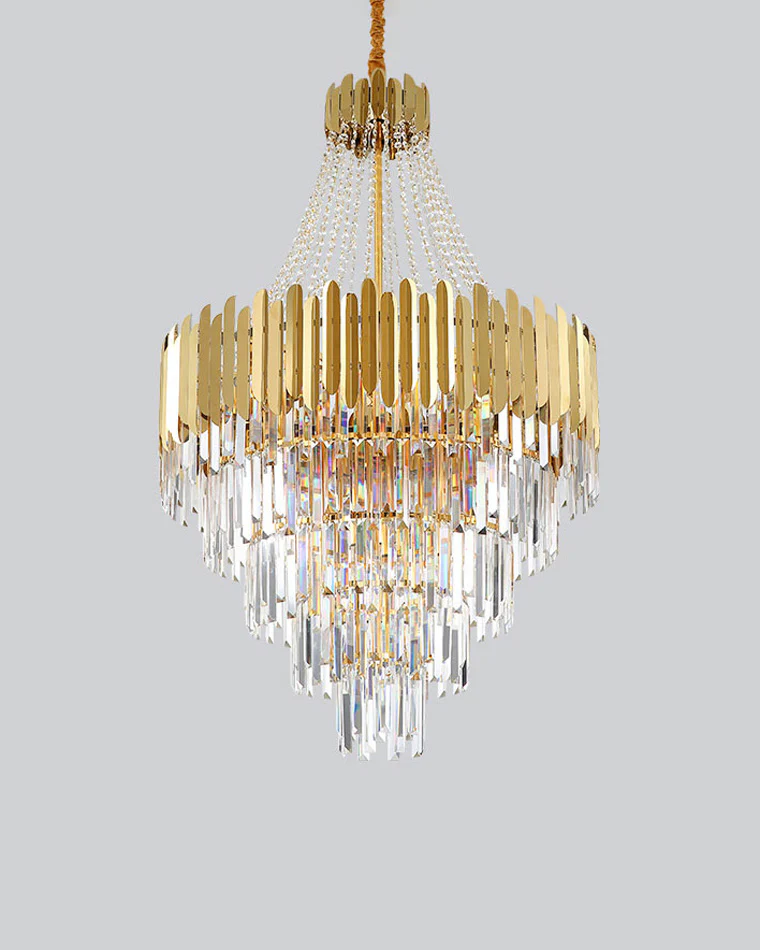 WOMO Tiered Gold Crystal Chandelier-WM2207 - Image 35
