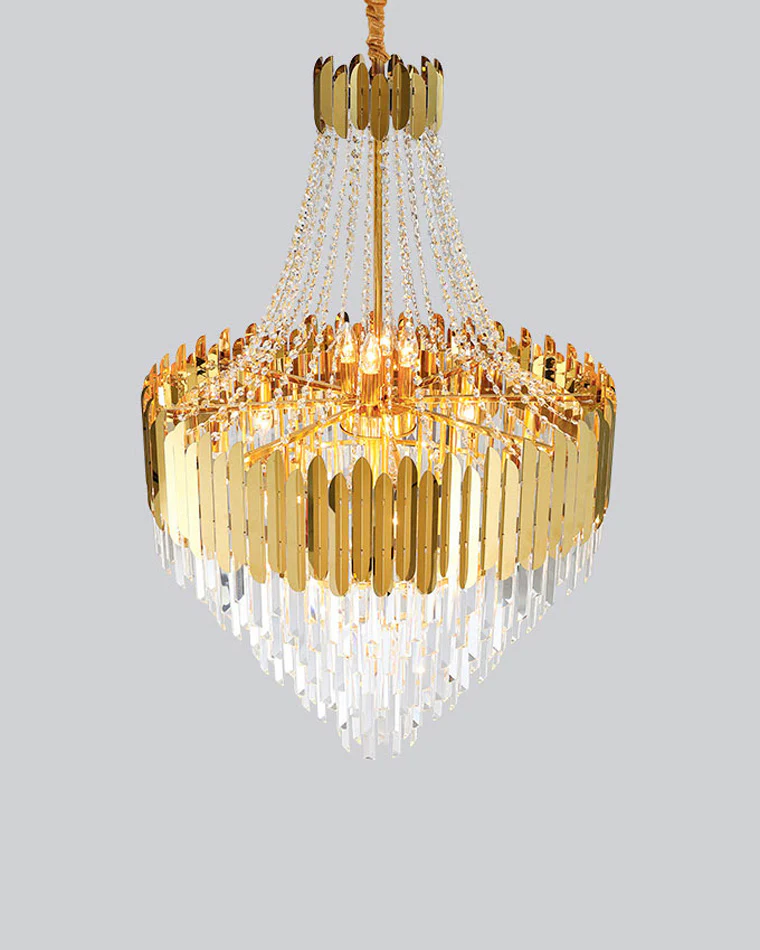 WOMO Tiered Gold Crystal Chandelier-WM2207 - Image 36
