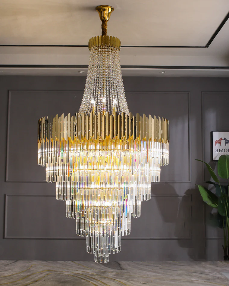 WOMO Tiered Gold Crystal Chandelier-WM2207 - Image 39