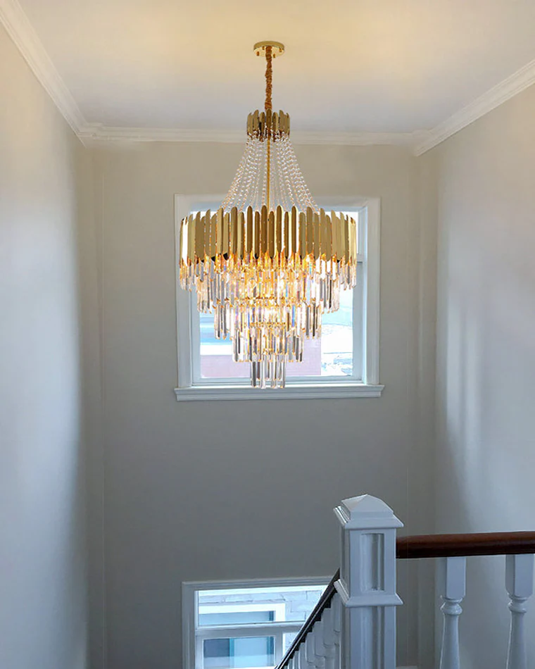 WOMO Tiered Gold Crystal Chandelier-WM2207 - Image 41