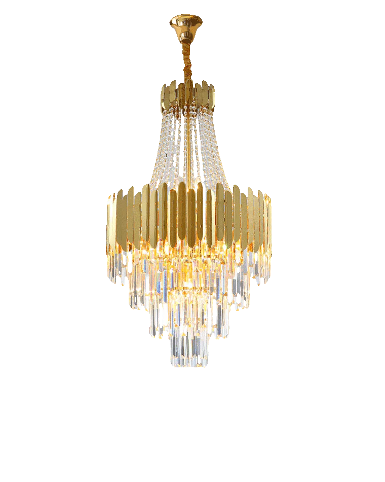WOMO Tiered Gold Crystal Chandelier-WM2207 - Image 43