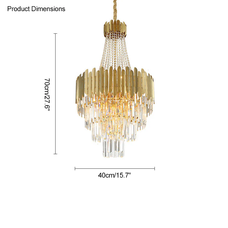 WOMO Tiered Gold Crystal Chandelier-WM2207 - Image 44