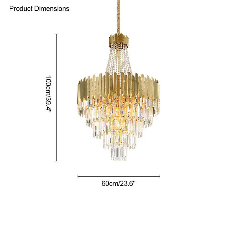 WOMO Tiered Gold Crystal Chandelier-WM2207 - Image 45