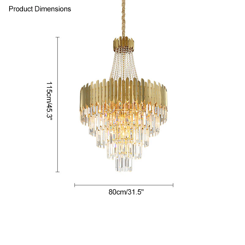 WOMO Tiered Gold Crystal Chandelier-WM2207 - Image 46