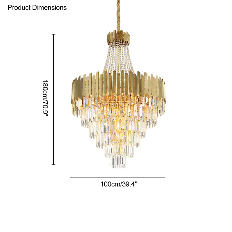WOMO Tiered Gold Crystal Chandelier-WM2207 - Image 47