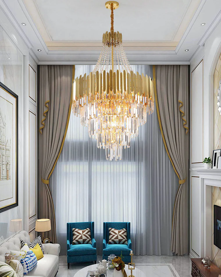 WOMO Tiered Gold Crystal Chandelier-WM2207 - Image 5