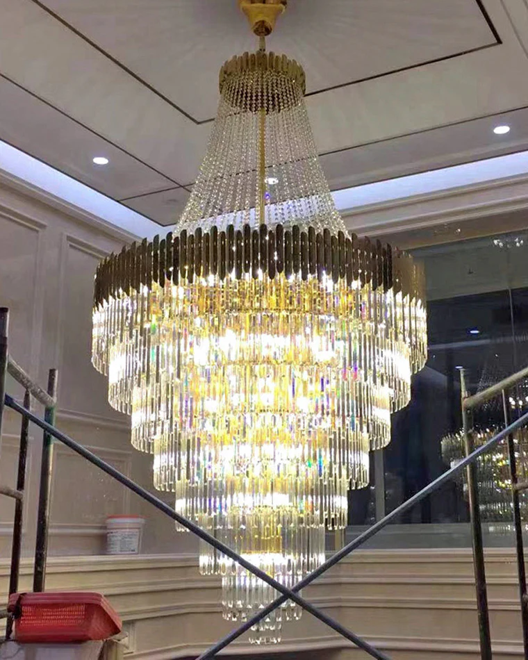WOMO Tiered Gold Crystal Chandelier-WM2207 - Image 6