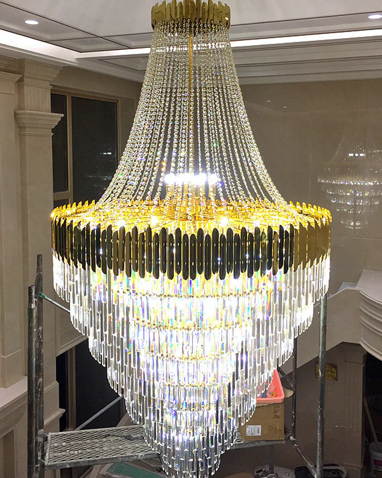 WOMO Tiered Gold Crystal Chandelier-WM2207 - Image 7