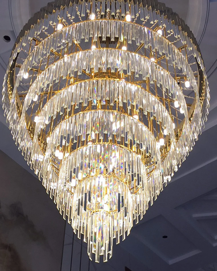 WOMO Tiered Gold Crystal Chandelier-WM2207 - Image 8