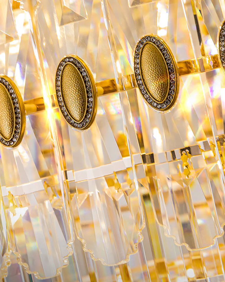 WOMO Tiered Tapered Gold Crystal Chandelier-WM2533 - Image 13