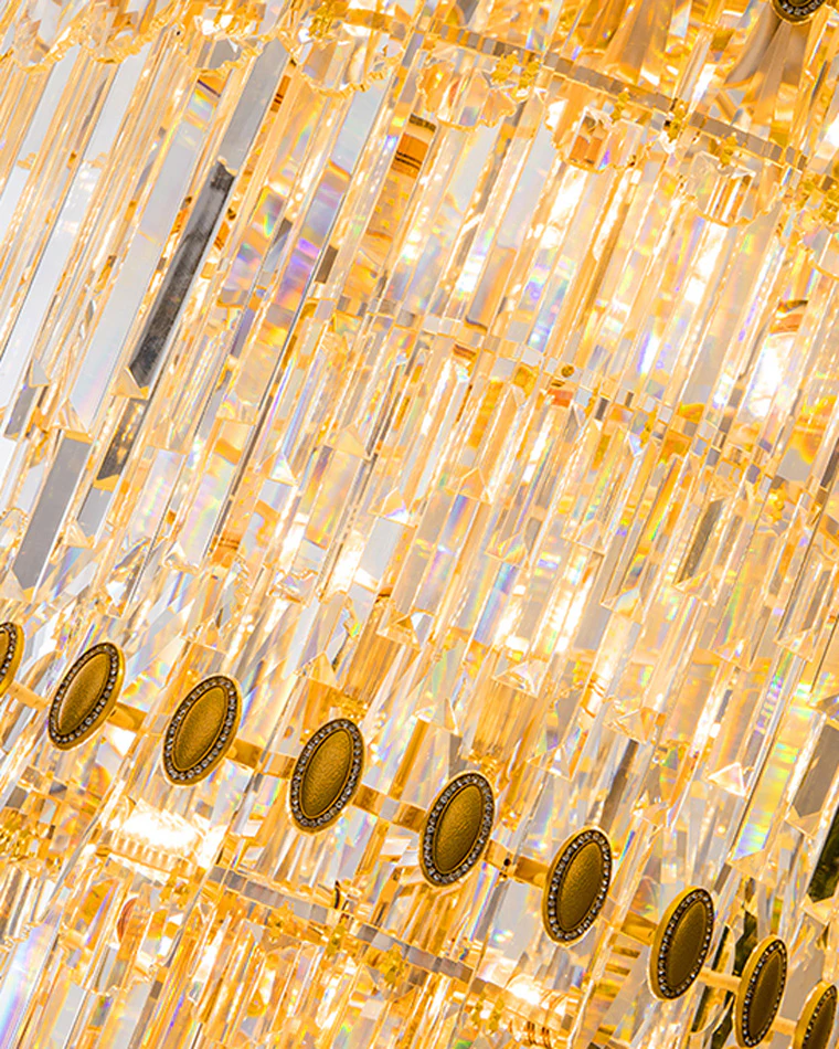 WOMO Tiered Tapered Gold Crystal Chandelier-WM2533 - Image 14