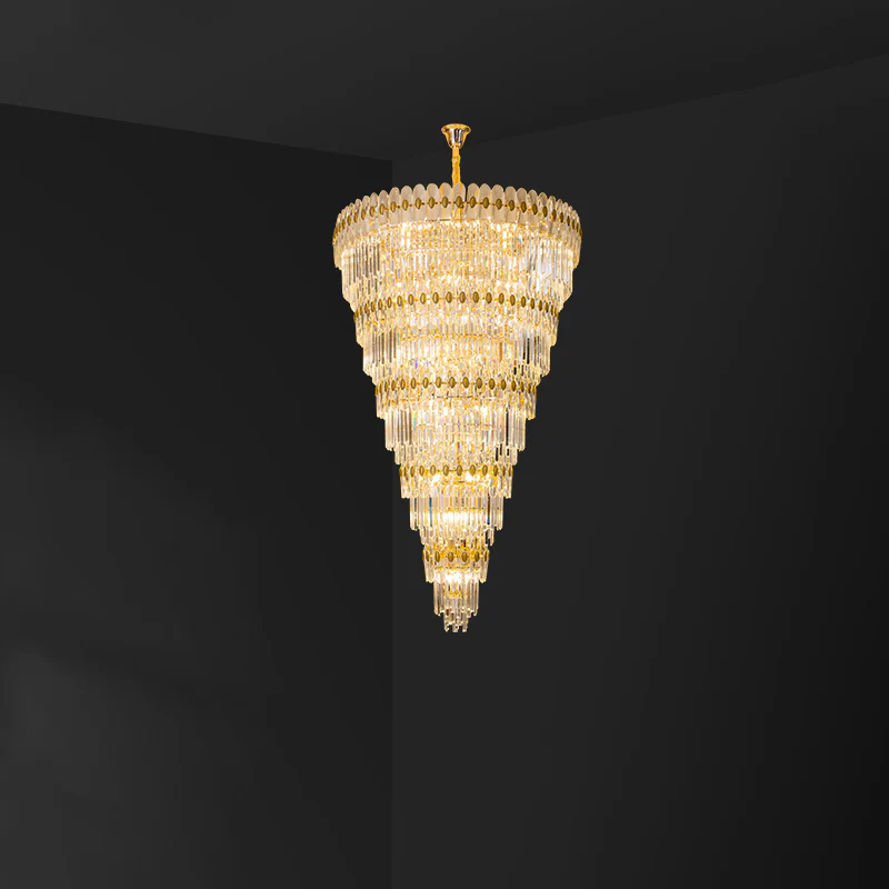 WOMO Tiered Tapered Gold Crystal Chandelier-WM2533 - Image 18