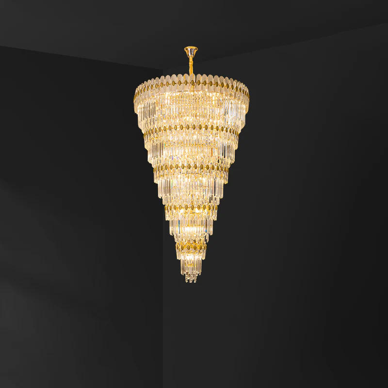 WOMO Tiered Tapered Gold Crystal Chandelier-WM2533 - Image 20