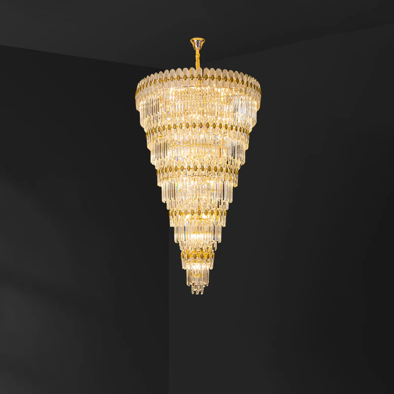 WOMO Tiered Tapered Gold Crystal Chandelier-WM2533 - Image 22