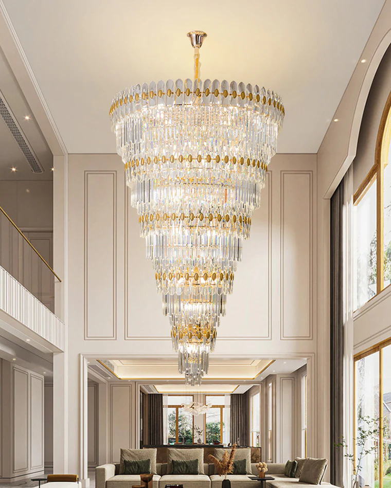 WOMO Tiered Tapered Gold Crystal Chandelier-WM2533 - Image 4