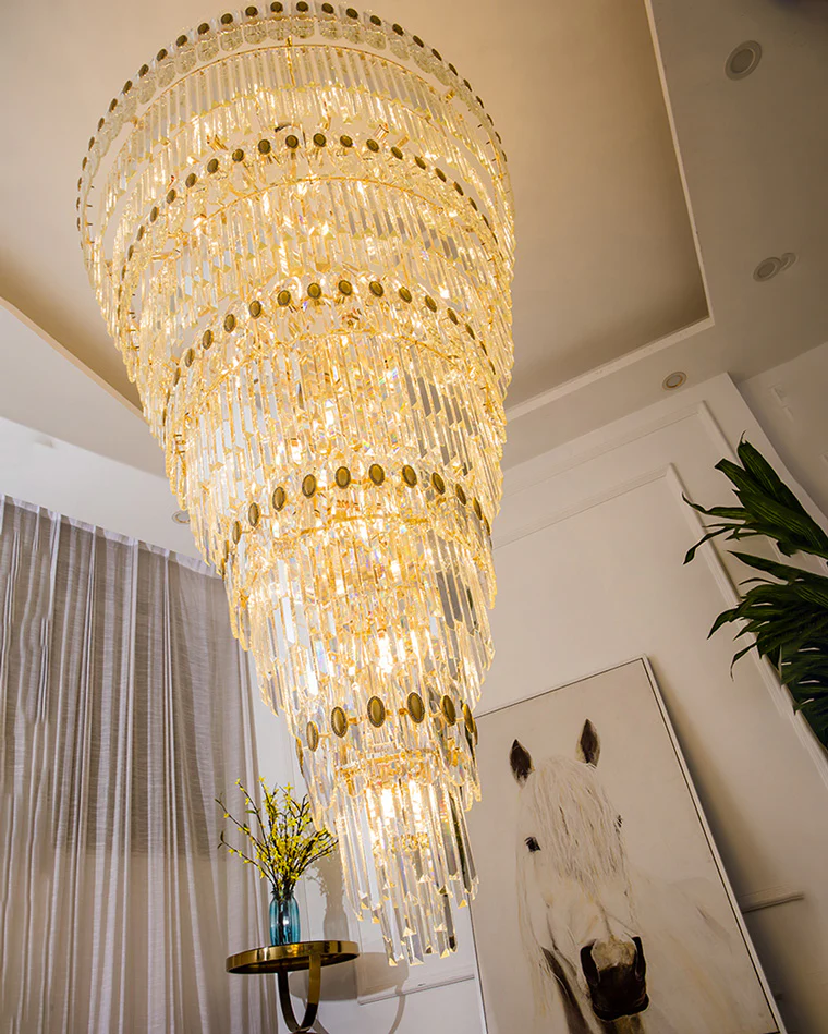 WOMO Tiered Tapered Gold Crystal Chandelier-WM2533 - Image 7