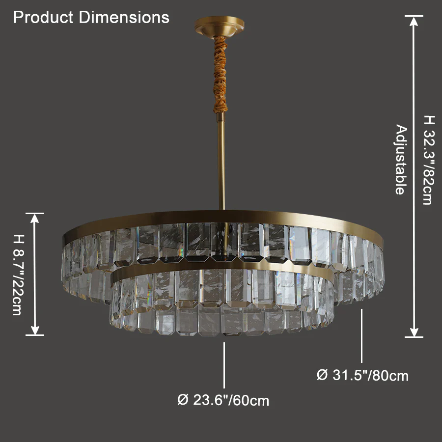 WOMO Tiered Gold Crystal Chandelier-WM2539 - Image 19