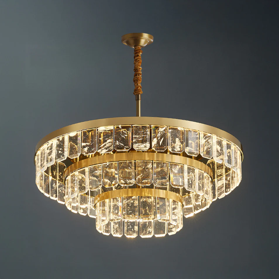 WOMO Tiered Gold Crystal Chandelier-WM2539 - Image 20