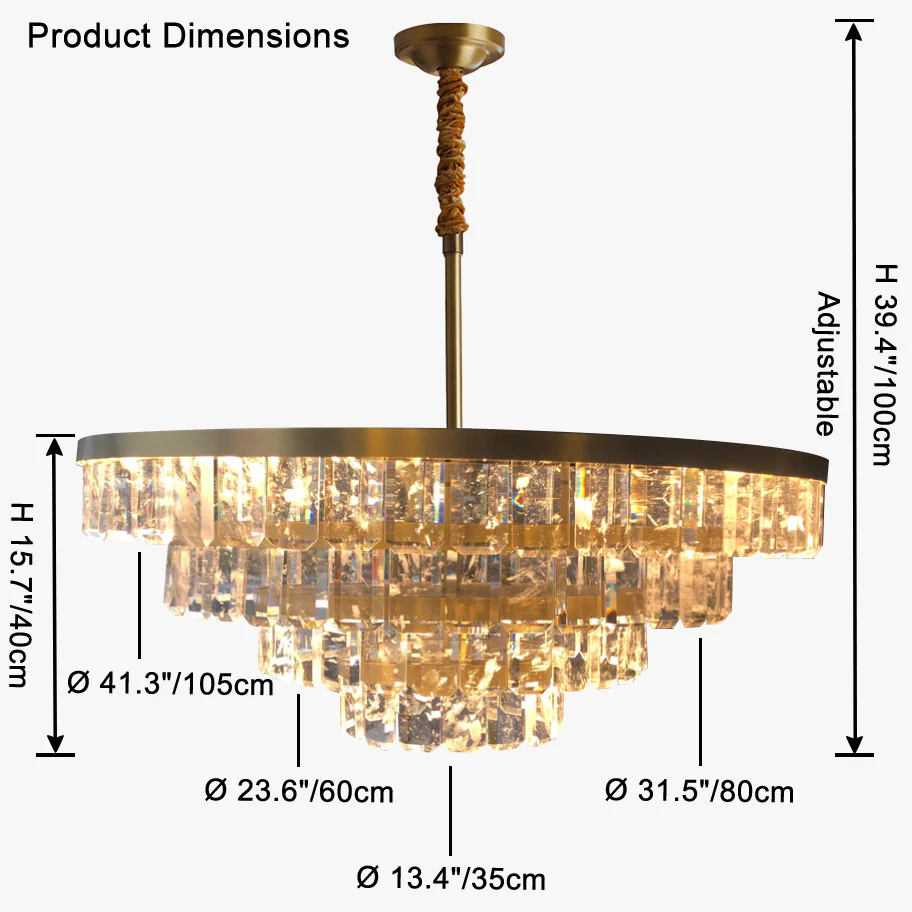 WOMO Tiered Gold Crystal Chandelier-WM2539 - Image 23
