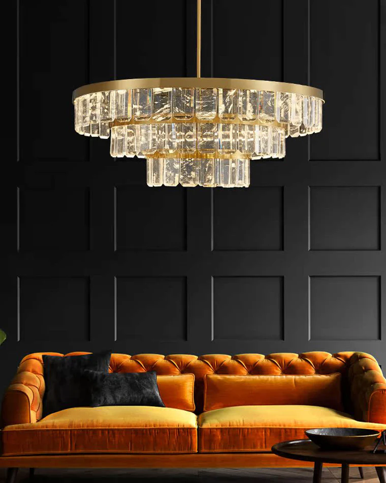 WOMO Tiered Gold Crystal Chandelier-WM2539 - Image 3