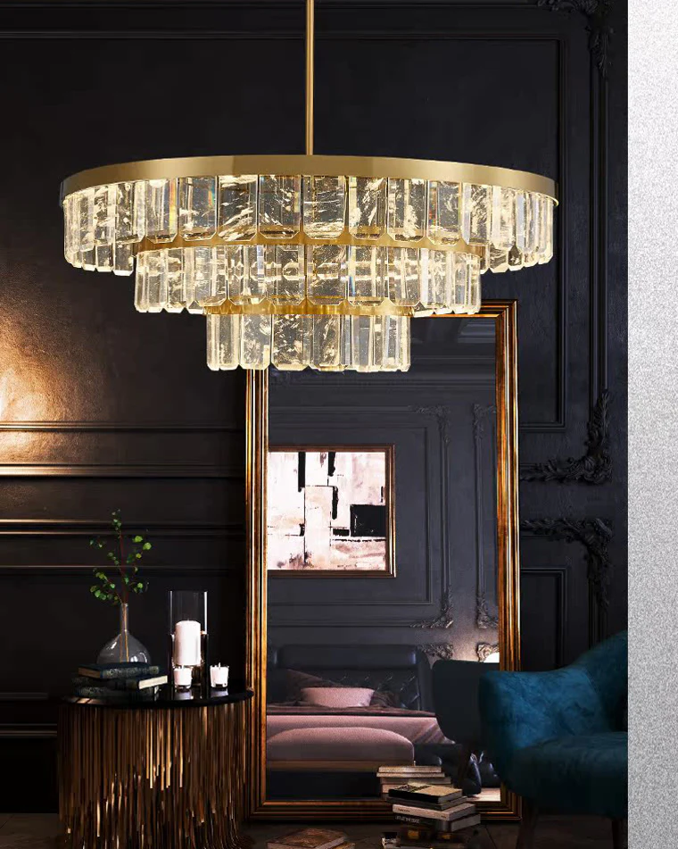 WOMO Tiered Gold Crystal Chandelier-WM2539 - Image 4