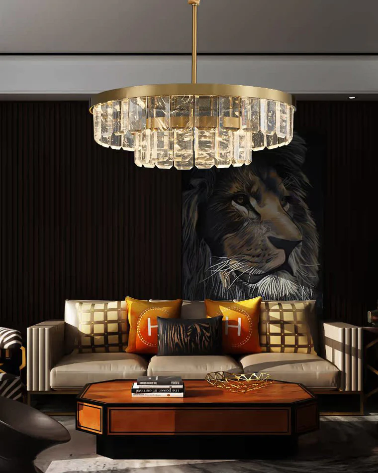 WOMO Tiered Gold Crystal Chandelier-WM2539 - Image 6