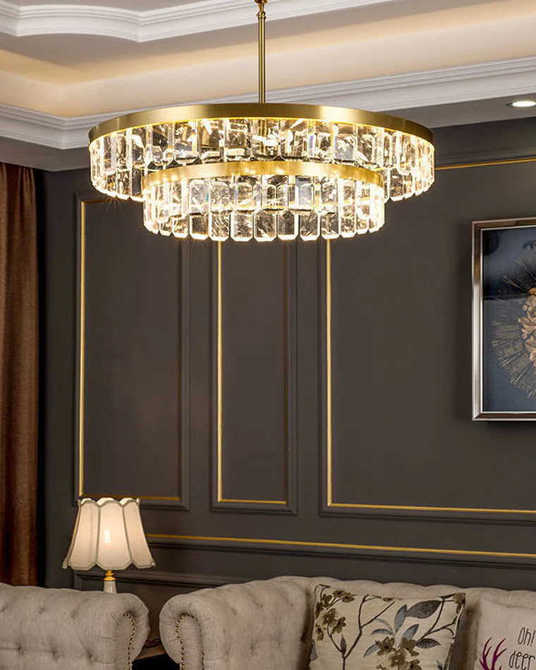 WOMO Tiered Gold Crystal Chandelier-WM2539 - Image 7