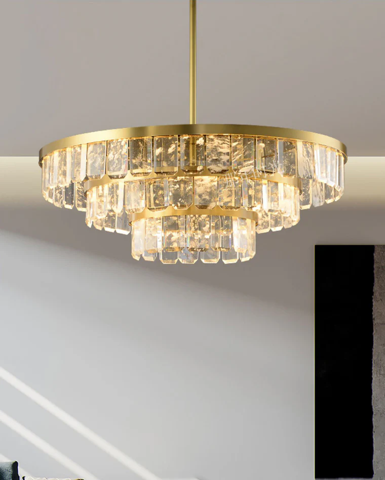 WOMO Tiered Gold Crystal Chandelier-WM2539 - Image 9