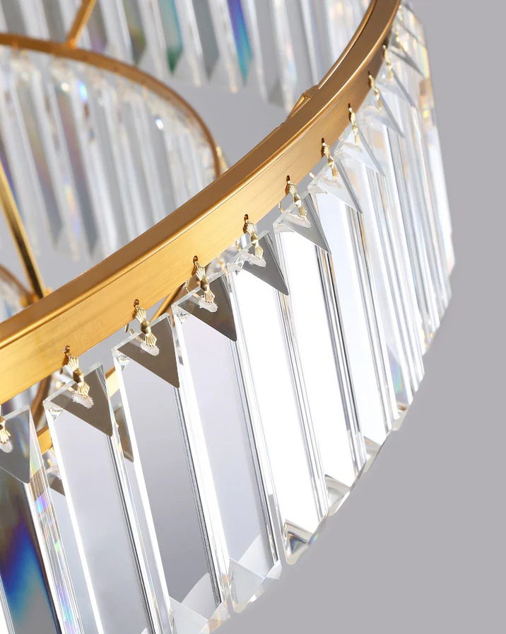 WOMO Tiered Gold Crystal Prism Chandelier-WM2653 - Image 12