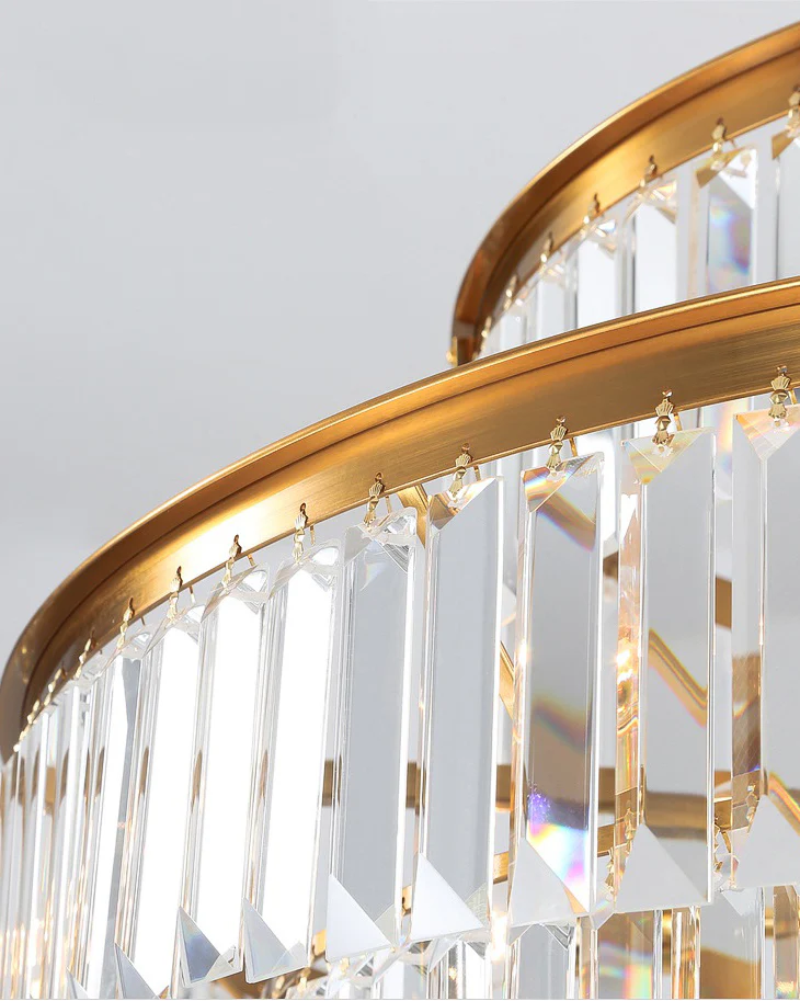 WOMO Tiered Gold Crystal Prism Chandelier-WM2653 - Image 13