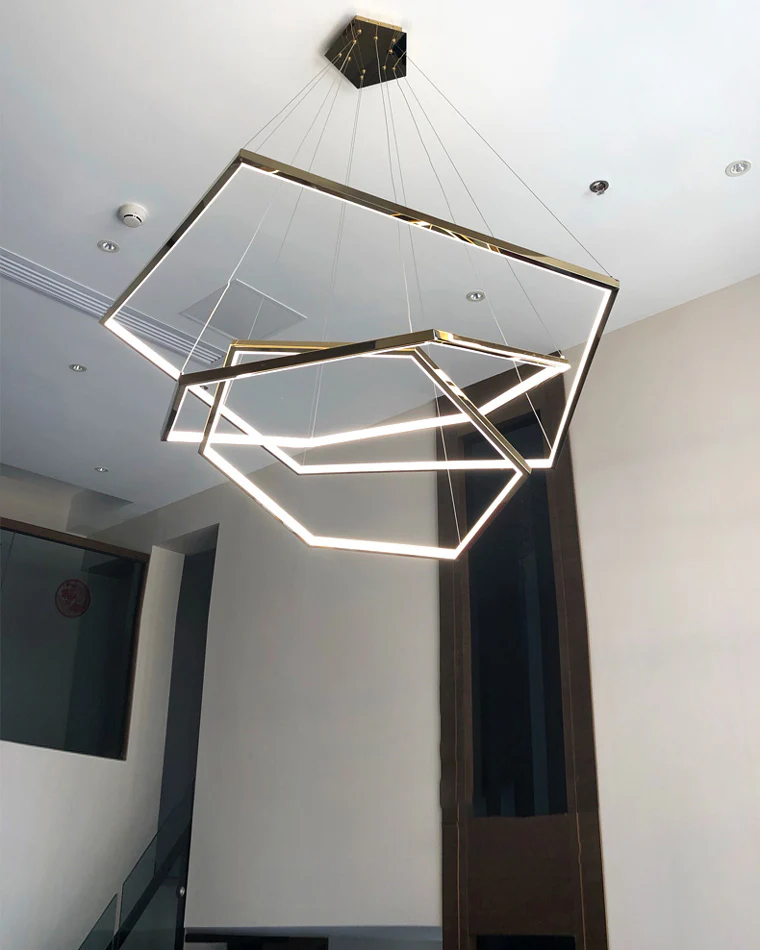 WOMO Tiered Hexagon Led Chandelier-WM2463 - Image 10