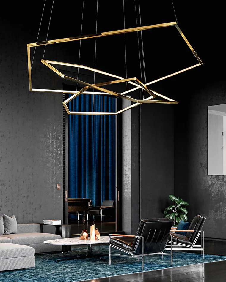 WOMO Tiered Hexagon Led Chandelier-WM2463 - Image 12