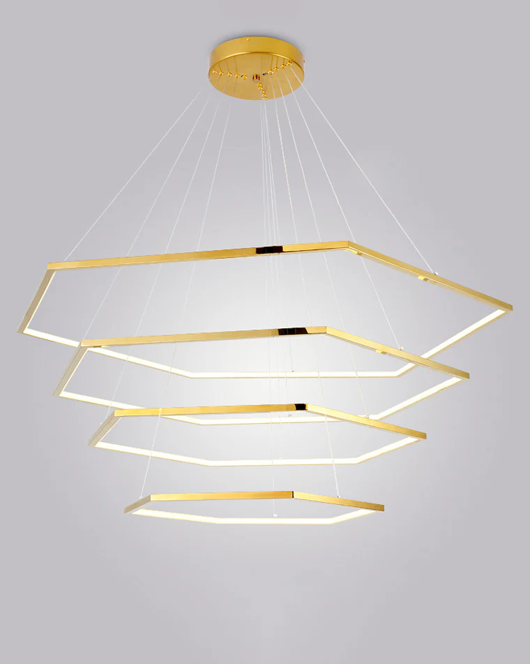 WOMO Tiered Hexagon Led Chandelier-WM2463 - Image 16