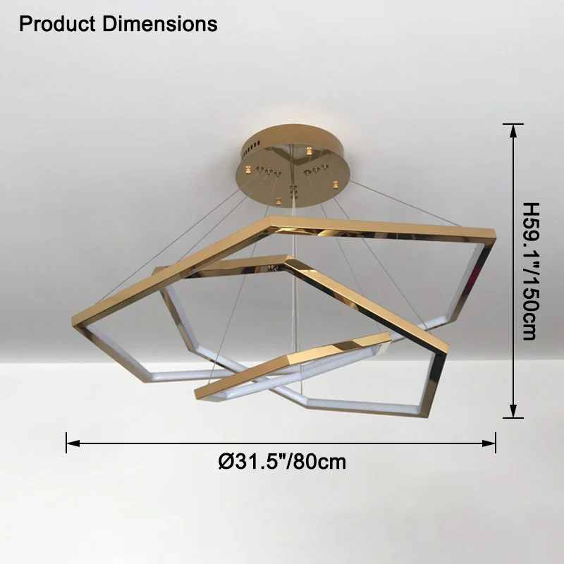 WOMO Tiered Hexagon Led Chandelier-WM2463 - Image 21