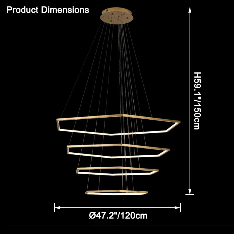 WOMO Tiered Hexagon Led Chandelier-WM2463 - Image 27