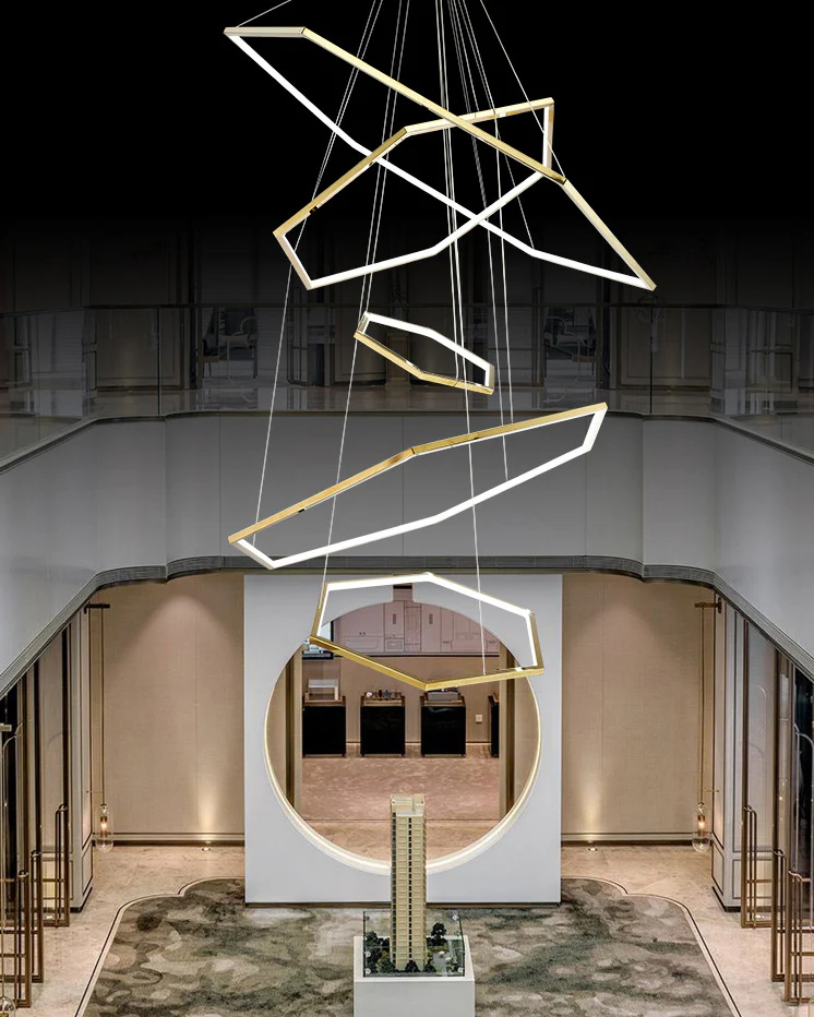 WOMO Tiered Hexagon Led Chandelier-WM2463 - Image 3