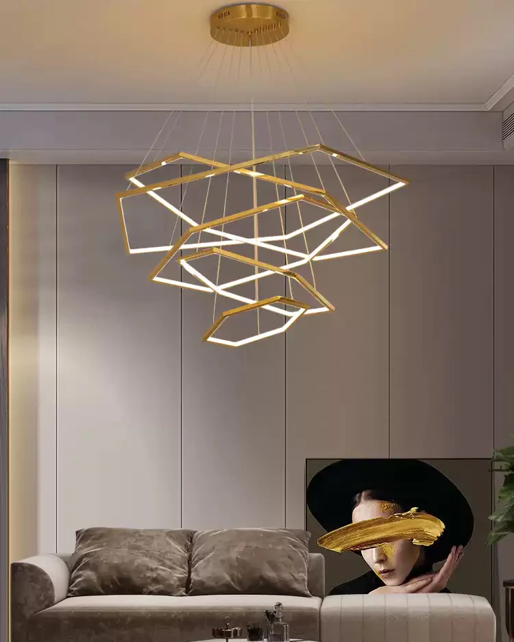 WOMO Tiered Hexagon Led Chandelier-WM2463 - Image 7