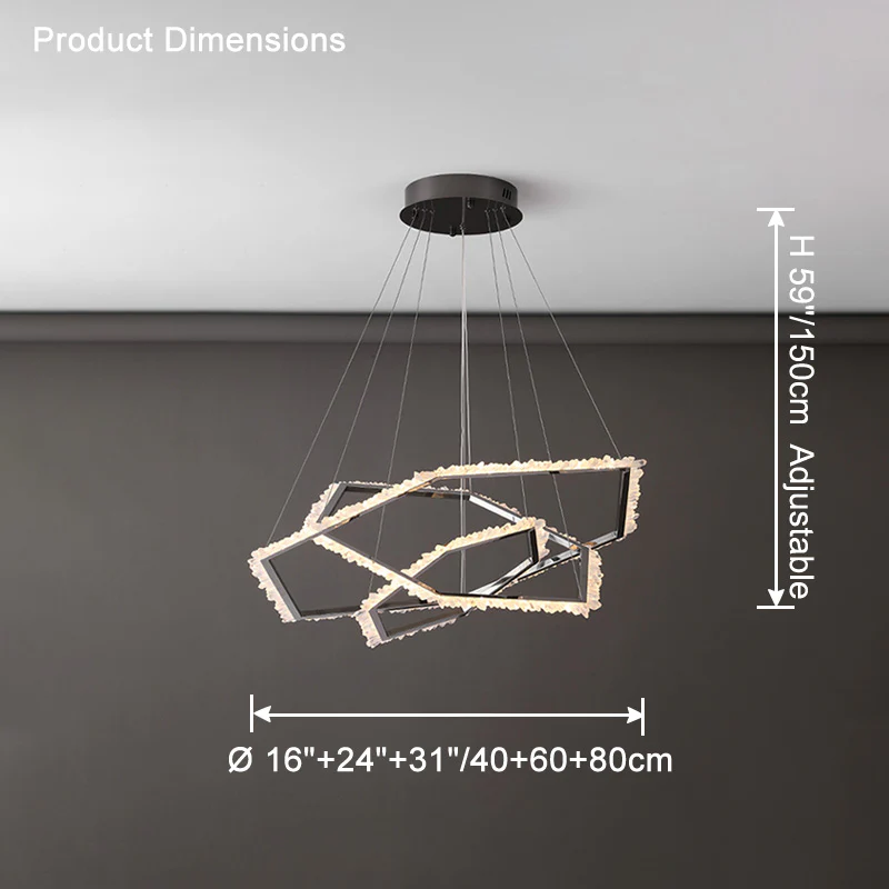 WOMO Tiered Hexagon Crystal Chandelier-WM2712 - Image 12