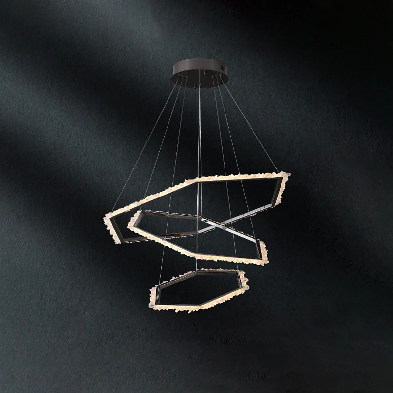 WOMO Tiered Hexagon Crystal Chandelier-WM2712 - Image 13