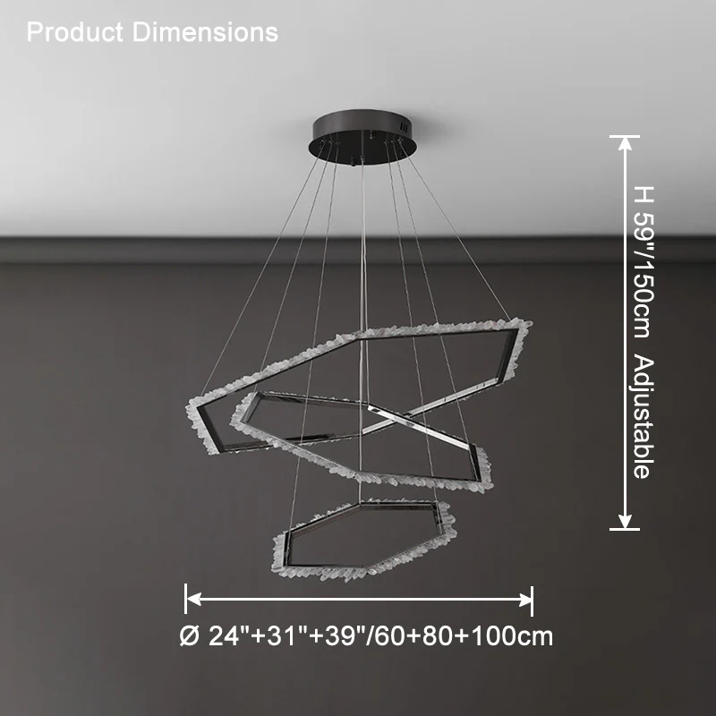 WOMO Tiered Hexagon Crystal Chandelier-WM2712 - Image 14