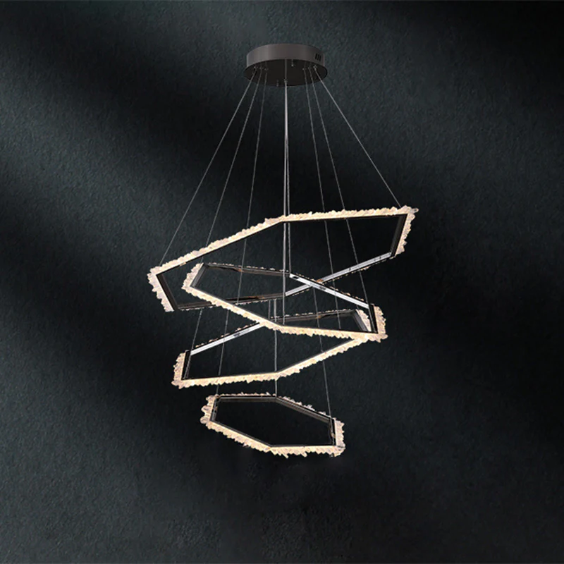WOMO Tiered Hexagon Crystal Chandelier-WM2712 - Image 15