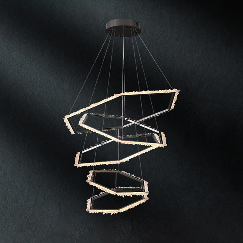 WOMO Tiered Hexagon Crystal Chandelier-WM2712 - Image 17