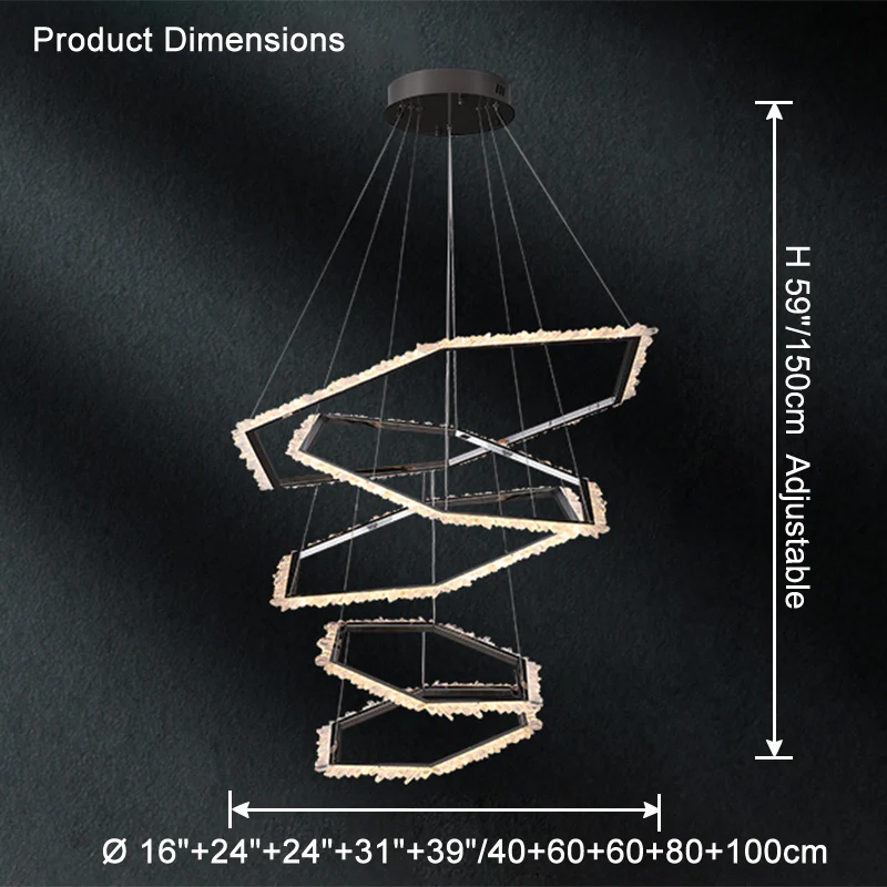 WOMO Tiered Hexagon Crystal Chandelier-WM2712 - Image 18