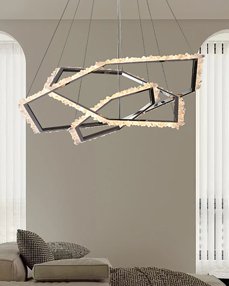 WOMO Tiered Hexagon Crystal Chandelier-WM2712 - Image 3