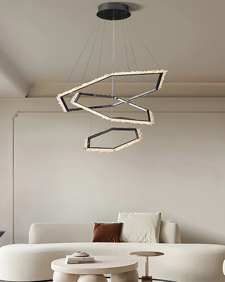 WOMO Tiered Hexagon Crystal Chandelier-WM2712 - Image 6