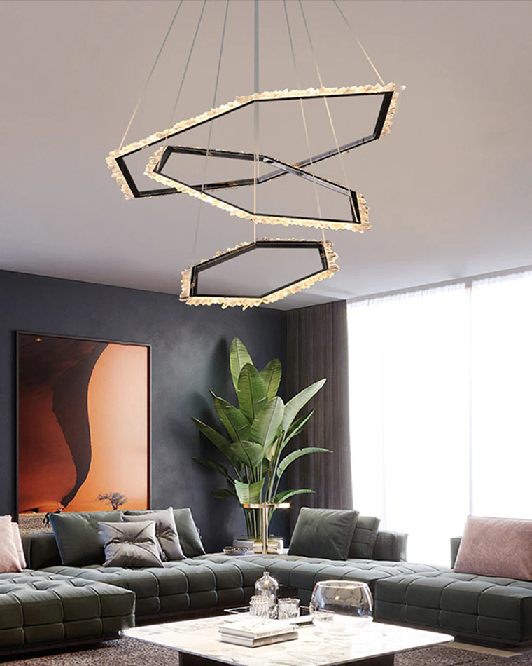 WOMO Tiered Hexagon Crystal Chandelier-WM2712 - Image 7