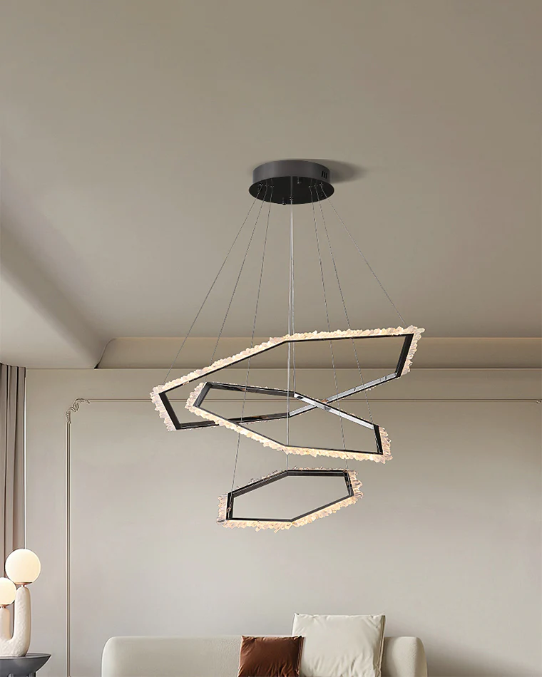 WOMO Tiered Hexagon Crystal Chandelier-WM2712 - Image 8